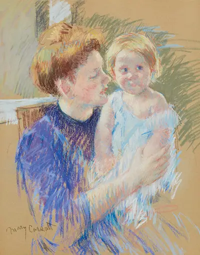 Mother in Purple Holding her Child Mary Cassatt
